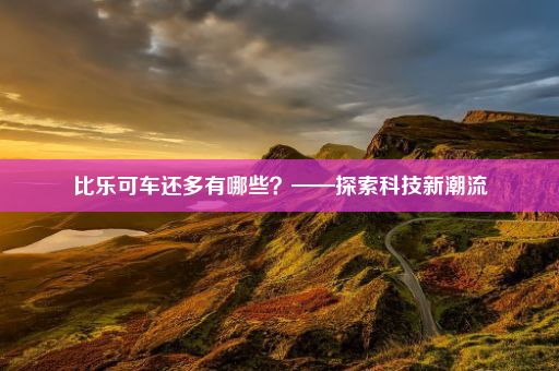 比乐可车还多有哪些？——探索科技新潮流