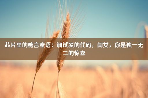 芯片里的糖言蜜语：调试爱的代码，闺女，你是独一无二的惊喜