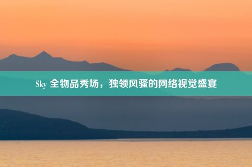 Sky 全物品秀场，独领风骚的网络视觉盛宴
